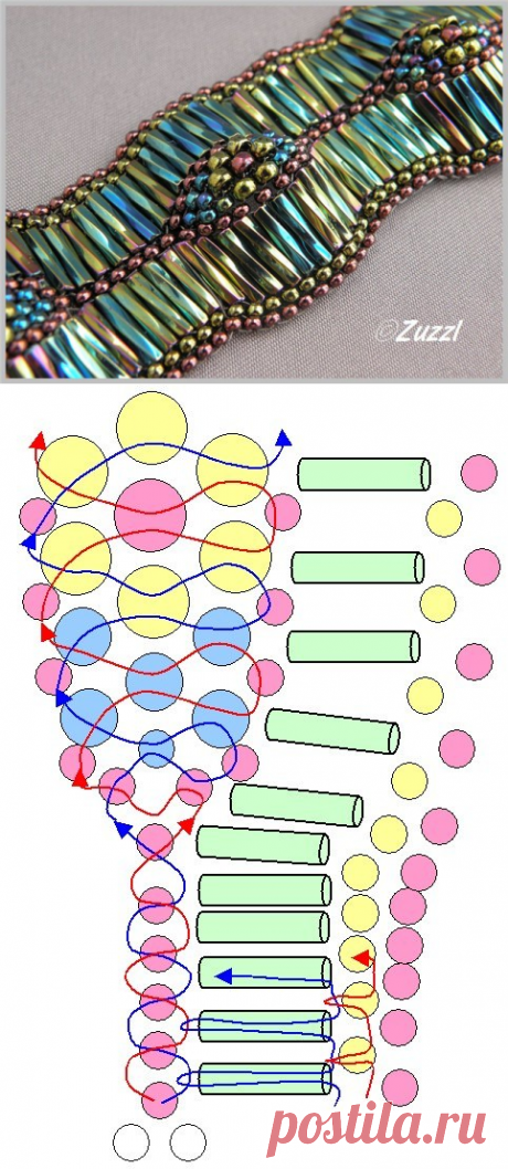 Волнистый браслет из бисера схема. Как сделать браслет из стекляруса | Лаборатория домашнего хозяйства