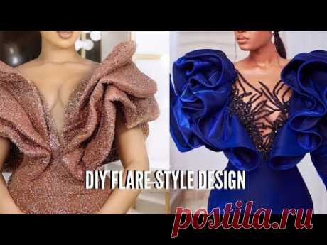 LEARN HOW TO MAKE THE TRENDY FLOUNCE DESIGN FOR DRESSES, GOWNS AND BLOUSES| EASY FLARE TRENDY DESIGN