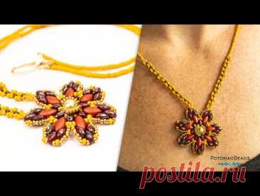 Starflower Necklace - DIY Jewelry Making Tutorial by PotomacBeads