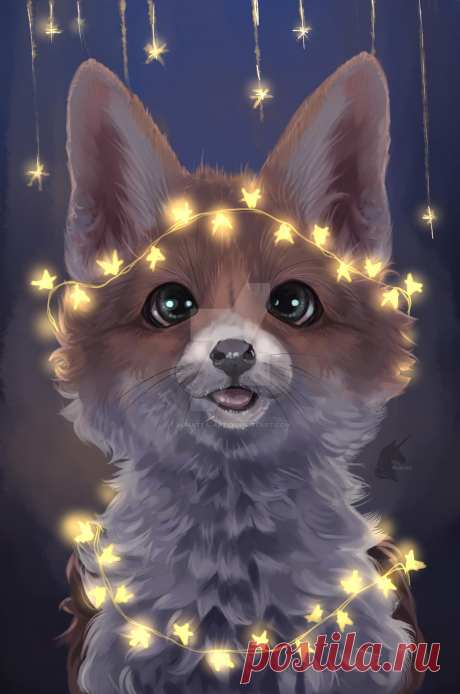 Happy new year, fox by Almatea-Art on DeviantArt