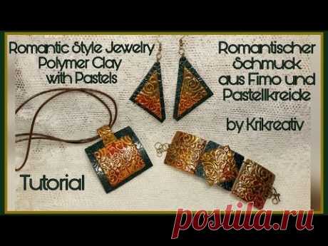 Romantic Style Jewelry , Polymer Clay with Pastels, Tutorial. Romantischer Schmuck,