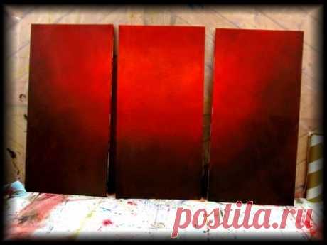 How to paint a vibrant red background - STEP by STEP - fast and easy