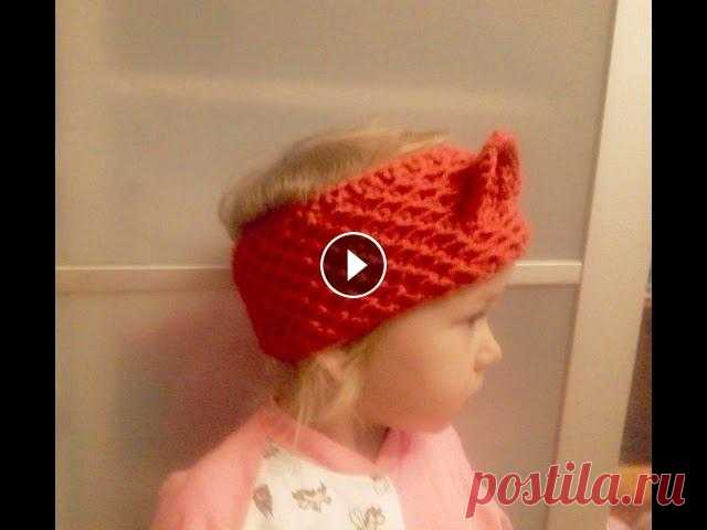 Повязка на голову спицами, повязка с ушками_Headband knitting #вязаниеспицами #повязканаголову В этом видеоуроке я предлагаю Вам связать со мной повязку на голову спицами. Кошачьи ушки связаны крючком, простыми столбиками без накида. Данная повя...