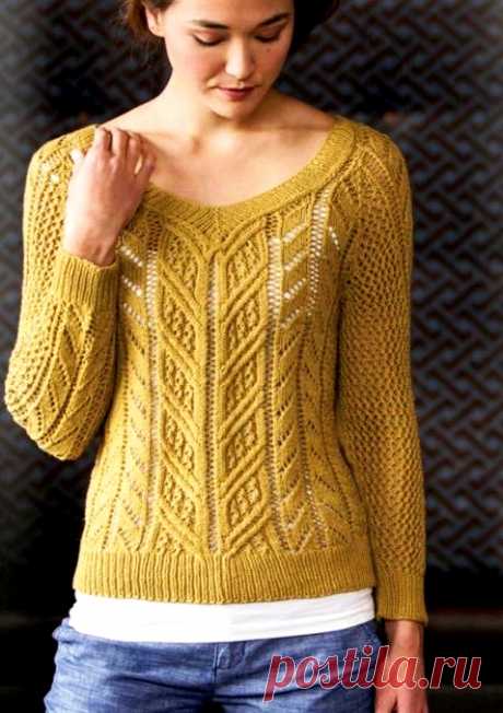 Пуловер “MIDSUMMER ARAN”, автор Ginevra Martin – САМОБРАНОЧКА рукодельницам, мастерицам