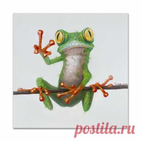 2019 Happy Frog Wearing Glasses Cartoon Animal Handpainted Oil Painting On Canvas Modern Abstract Wall Art Bedroom Decoration From Petbaby, $25.11 | DHgate.Com