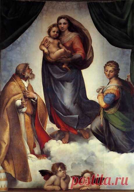 About the Sistine Madonna  The first fact to know is that the proper art-historical title of the painting is The Madonna Standing on Clouds with SS. Sixtus and Barbara. This is one of those titles that begs for reduction however, so everyone calls it the Sistine Madonna. In this case there is quite a back-story regarding the model.   We believe that Margherita was Raphael's mistress for the last twelve years of his life. |  Mirjana Sandor приколол(а) это к доске Raphael (Raffaello Sanzio da U…
