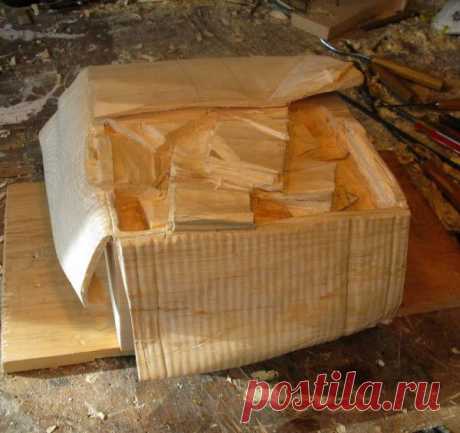 Превращение куска древесины в коробку денег - Рукоделие