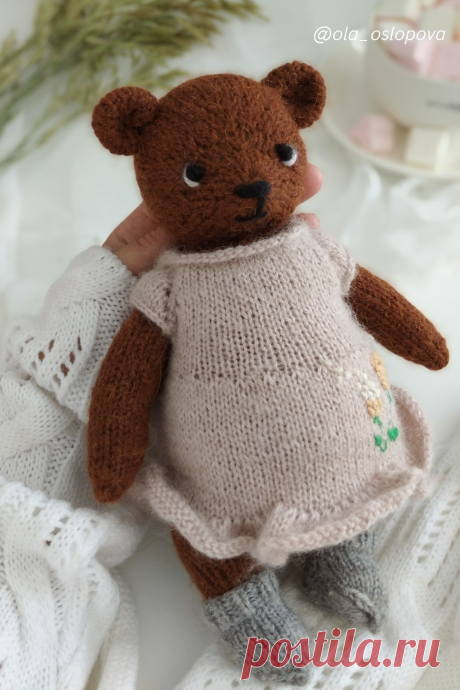 Bear knitting Pattern, knitted bear Мастер класс по вязанию мишки игрушки спицами от Оли Ослоповой. Игрушки спицами. teddy bear knitting pattern. Knitting: Bear - Pattern #knitting #teddy #bear #pattern #toy #doll #handmade #animal #craft#knittingbearpatterns #knittinganimalpatterns #amigurumibear #knittingchristmasdecorations #diychristmasgifts #amigurumipattern #knittingtoypattern