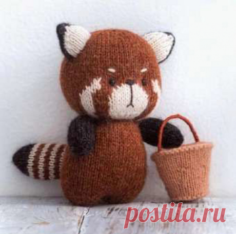 Игрушка Красная панда Ато спицами - KNITTLY.ART