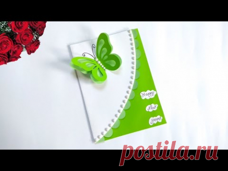 Happy new year card 2020 | how to make new year greeting card | new year card making handmade easy