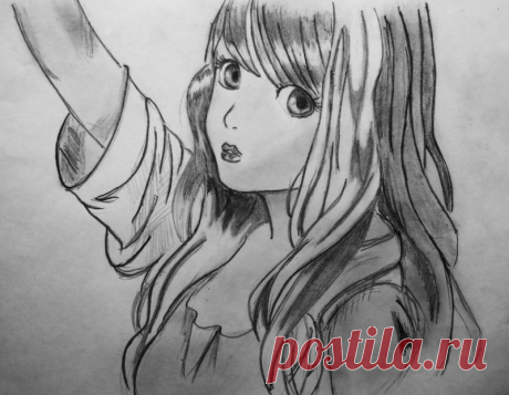 Рисунок карандашом «Девушка с длинными волосами»: аниме, для срисовки, в полный рост ⭐ Забавник