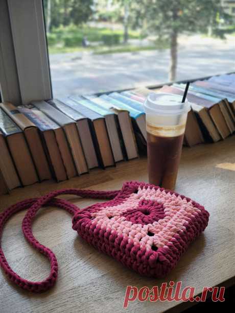 Вязание сумки из трикотажной хлопковой пряжи, мастер-класс на канале KLEVER CRAFT