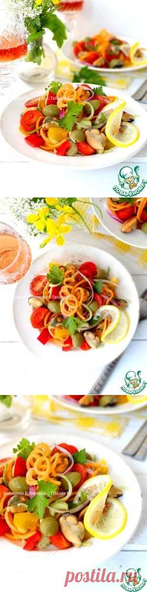 Салат из овощей с мидиями - кулинарный рецепт