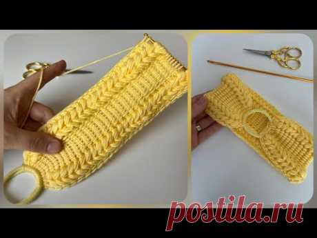 Çok Kolay Tunus işi Örgü Saç Bandı Yapımı / Bandana Örgü Modelleri / Tunisian Crochet Headband