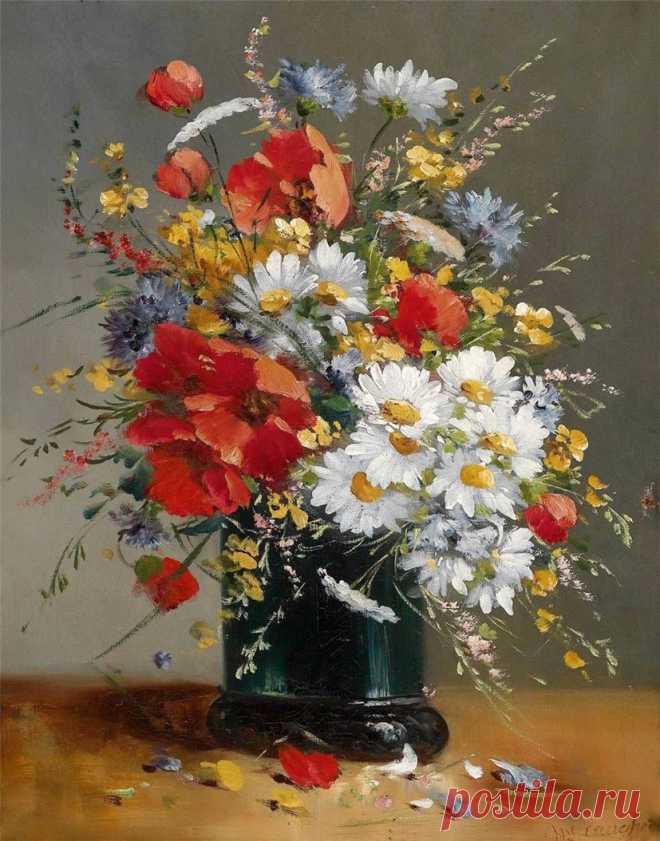 Цветочные натюрморты...| Eugene Henri Cauchois (French, 1850-1911)