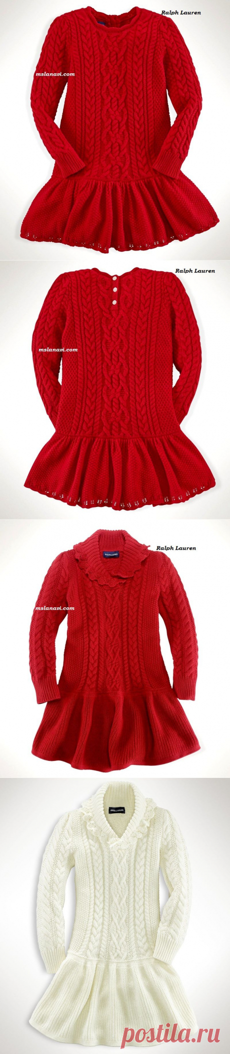 Вяжем с Ланой » Красивые вязаные платья для девочек от Ralph Lauren