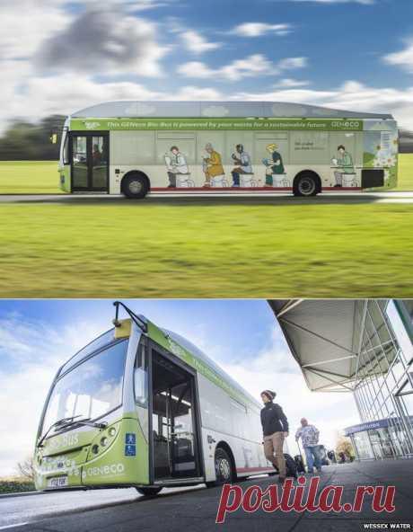 Автобус, приводимый в движение при помощи фекалий, запущен в Великобритании - Экологический дайджест FacePla.net