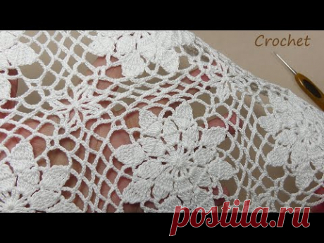 Цветочный КВАДРАТНЫЙ МОТИВ вязание крючком Easy Crochet square motifs