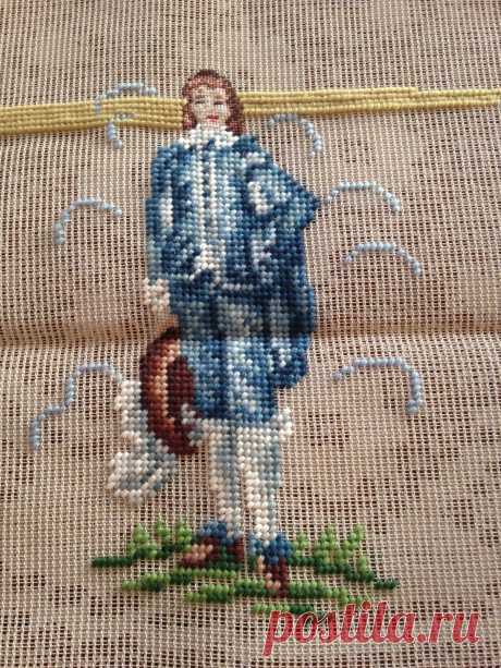 VINTAGE BUCILLA  BLUE BOY PREWORKED NEEDLEPOINT CANVAS  12.75" x 15" • $24.99 VINTAGE BUCILLA  BLUE BOY PREWORKED NEEDLEPOINT CANVAS  12.75" x 15" - $24.99. UP FOR SALE IS THIS VINTAGE BUCILLA #29003/2 PREWORKED NEEDLEPOINT CANVAS FOR A PICTURE with THE BLUE BOY. THIS IS A LOVELY CANVAS, 100% COTTON. THE YARN USED IS 100% WOOL. IT MEASURES 12.75" x 15". The PICTURE design portion measures approx. 6" x 9". I am listing more of these preworked canvasses. Check out my other i...