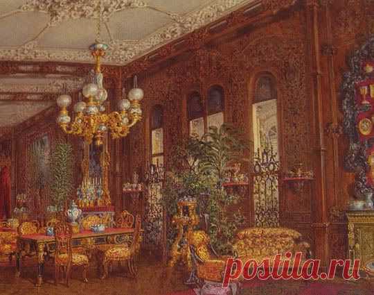 Tapestry Sitting room in the private apartments of the Princess in the Yussupov Palace on the Moika as it was painted in 1853. | Dawn Radtke приколол(а) это к доске Yusopovs