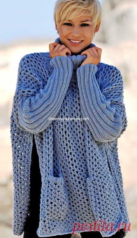 Пончо-свитер » Вязание для всей семьи