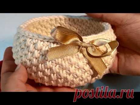 Cesta de crochê - Crochetando com Claudia Stolf