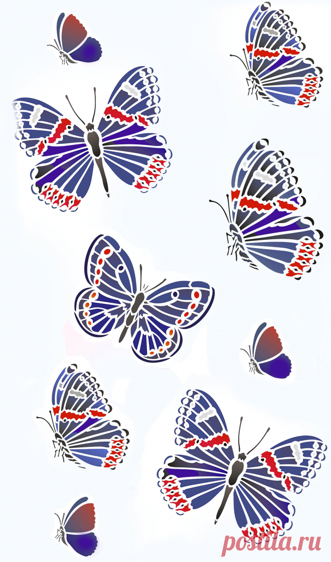 Garden Butterflies Stencil - Henny Donovan Motif Beautiful English Garden butterfly stencil design
2 sheet stencil
The Red Admiral Butterflies Stencil comprises five beautifully detailed English garden butterflies - based on the distinctive markings of the pretty Red Admiral and inspired by different strains of Monarch butterfly. Perfect for creating classic flying butterfly patterns on walls and fabric and for adding pretty touches to furniture and home accessories. See s...