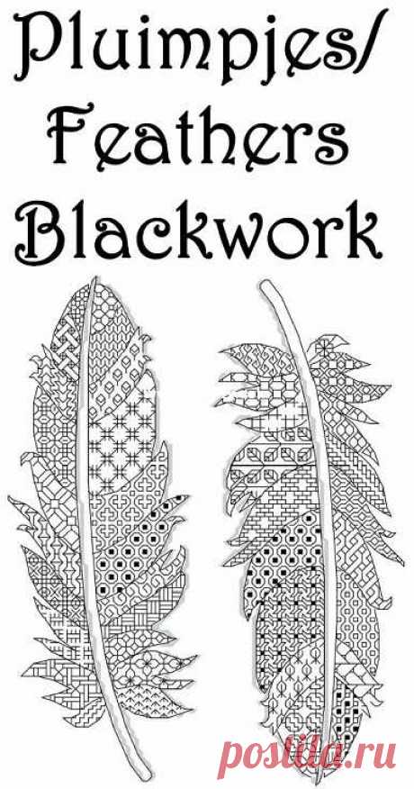 Blackwork Feathers от HetBorduurbloempje-The Other Hand Works Общение / загрузка (не могу опубликовать только новую ветку ответа) -Другие ресурсы Hand Works | Журналы-PinDIY