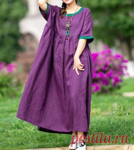 Trendy plus size clothing Linen maxi dress womens Summer | Etsy
