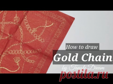 How to draw Gold Chain (speed drawing)/젠탱글/Zentangle