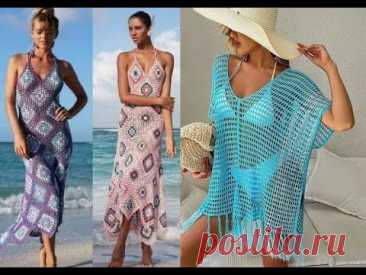 📌💯👍Идеи вязания пляжного платья из прямоугольников