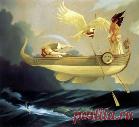 Художник - Майкл Паркс, картина «Летающая лодка»