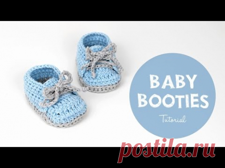 How To Crochet Cute And Easy Baby Booties/ Baby Sneakers | Croby Patterns