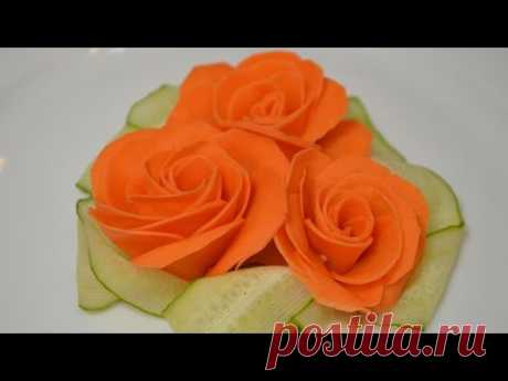 Украшение из овощей   Роза из морковки