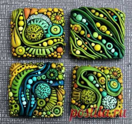 (93) Colorful Textured Tiny Tiles | Polymer Clay Must Try