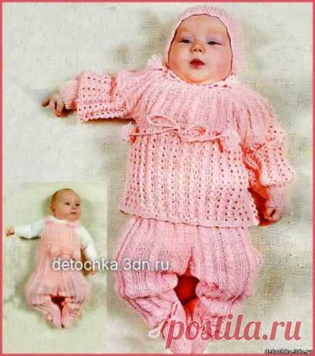 Вязаный комплект &quot;Розовая мечта&quot; - Вязание комплектов и комбинезонов для новорожденных - Вязание малышам - Вязание для малышей - Вязание для детей. Вязание спицами, крючком для малышей
