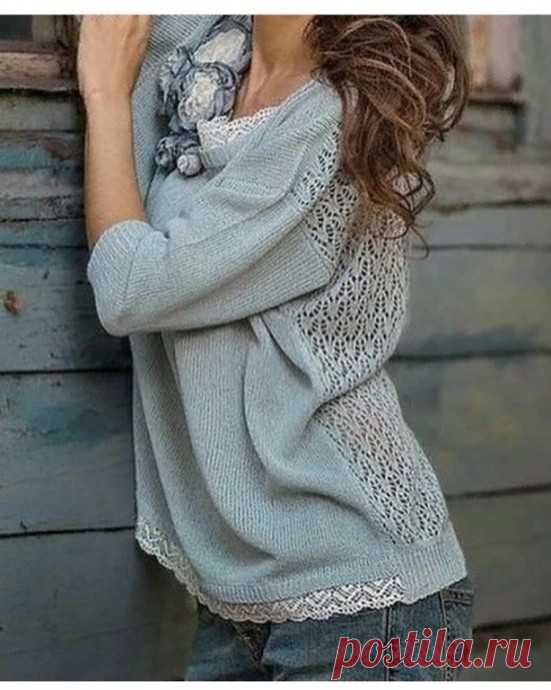 Ажурный узор спицами