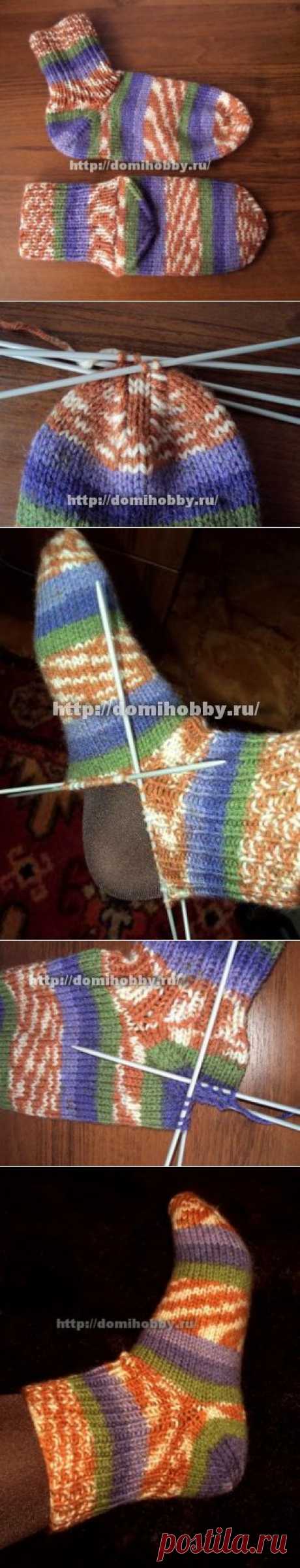 Вязание носков с отдельной пяткой.
