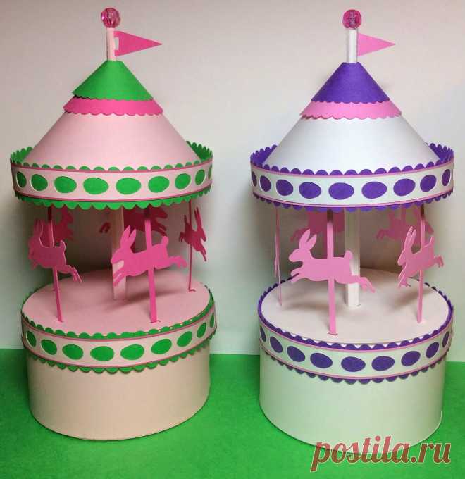Papercrafts and other fun things: Hippity Hop...The Easter Bunny is Coming Your Way on a Carousel