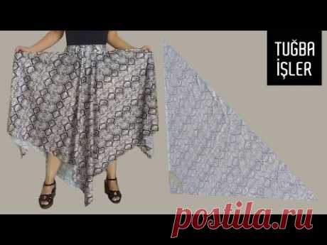 Как просто сшить юбку-солнце из квадратов и сделать выкройку (Очень легкий способ) | Tuğba İşler