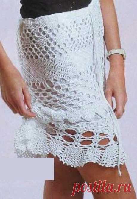Вязание: ажурная юбка крючком.