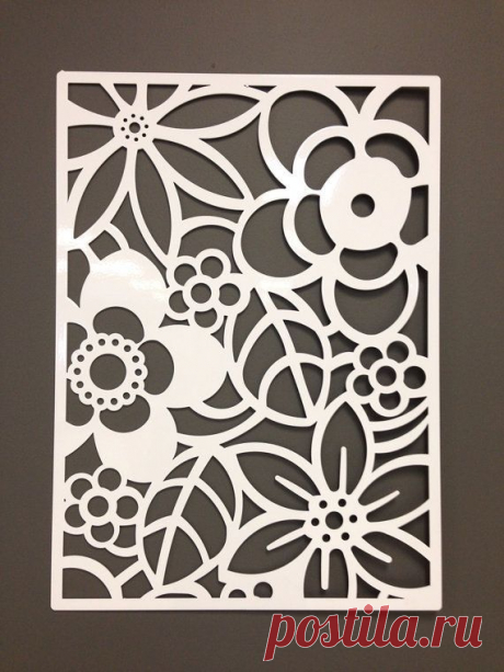 Abstract Flower Metal Wall or Garden Art Panel 24&quot;