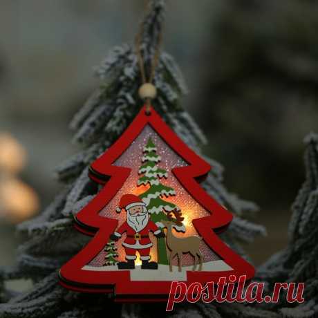 Деревянная подвесная светодиодная гирлянда с рождественской елкой, украшение со сказочным орнаментом, новогодняя Свадебная гирлянда, новогоднее Рождественское украшение для дома | Дом и сад | АлиЭкспресс