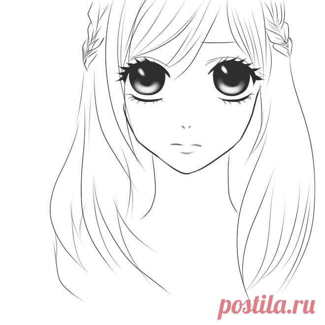Аниме лицо девушки: как нарисовать карандашом для начинающих и для срисовки ⭐ Забавник