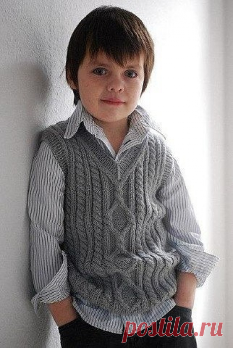 Жилетик для мальчика на любой возраст (Вязание спицами) | Журнал Вдохновение Рукодельницы
