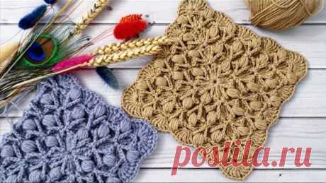 💥Плед узором 3D💥Узор для пледа и декора крючком💥Plaid crochet pattern 3 D