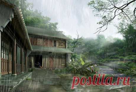 Обои japan, дом, house, дождь, Rain, япония на рабочий стол - картинки с раздела Природа