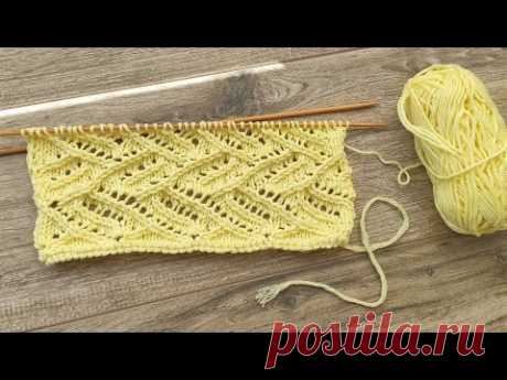 Узор «Геометрический ажур» спицами ✌🏻 «Lace Geometric» knitting pattern