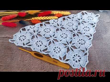 Безотрывное вязание шали, бактуса или палантина✨Continuous knitting of a shawl, bactus or stole✨