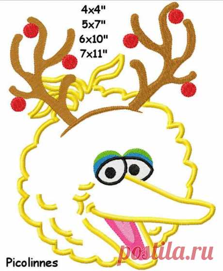 Navidad BlG pájaro Reno máquina bordado apliques Digital patrón 4 x 4 5 x 7 6 x 10 7 x 11 ** BIG BIRD * SÉSAMO * ST ** Reno - Navidad PATRÓN DE DISEÑO DE APLIQUES DE BORDADO DIGITAL DE MÁQUINA  Formatos: DST, EXP, HUS, JEF, PES, SHV, VIP, XXX, PC, VP3, nuevo, PEC TAMAÑO: 4 X 4, 5 x 7 - 6 x 10 7 X 11 aro  DESCARGA INMEDIATA  Hay limitaciones de tamaño para cada formato, se